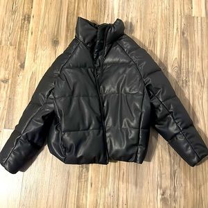 Never Worn Vegan Leather Puffer Jacket H&M Size Medium